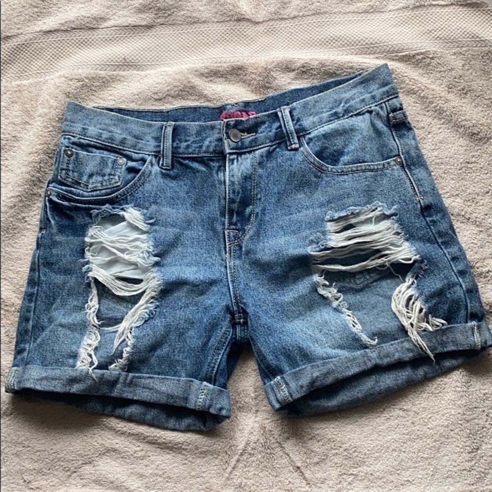 Sugar Magnolia shorts cuffed super distressed 5